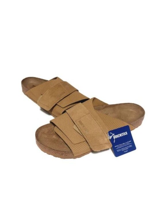 Birkenstock Kyoto Suede Embossed Sandals Mens 11 Corduroy Cork Brown Regular